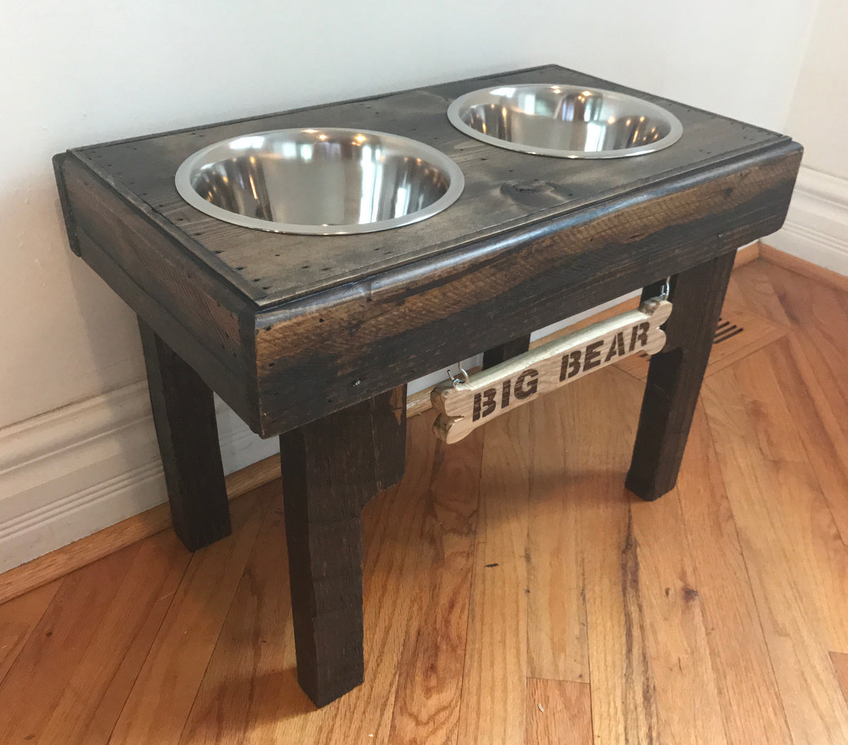 Pallet Wood Dog Bowl Stand & Food Storage — Handmade on Half Street