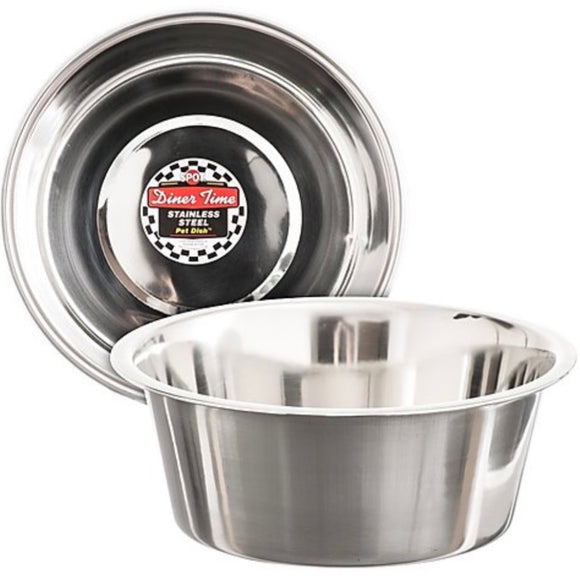 Diner time stainless steel dog bowls