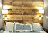 King size bed reclaimed pallet headboard DIY