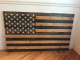 Reclaimed pallet American flag hanging wall art 55" wide x 34" tall natural