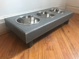 Reclaimed rustic pallet dog bowl feeding station 3 Bowls included