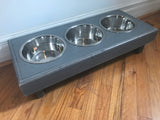 Reclaimed pallet raised dog bowl stand pet feeding station 3 Bowls included